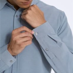 Long Sleeve Bridge Button Down | Light Cloud -Eminem Style 0003 V1002LCL 00172