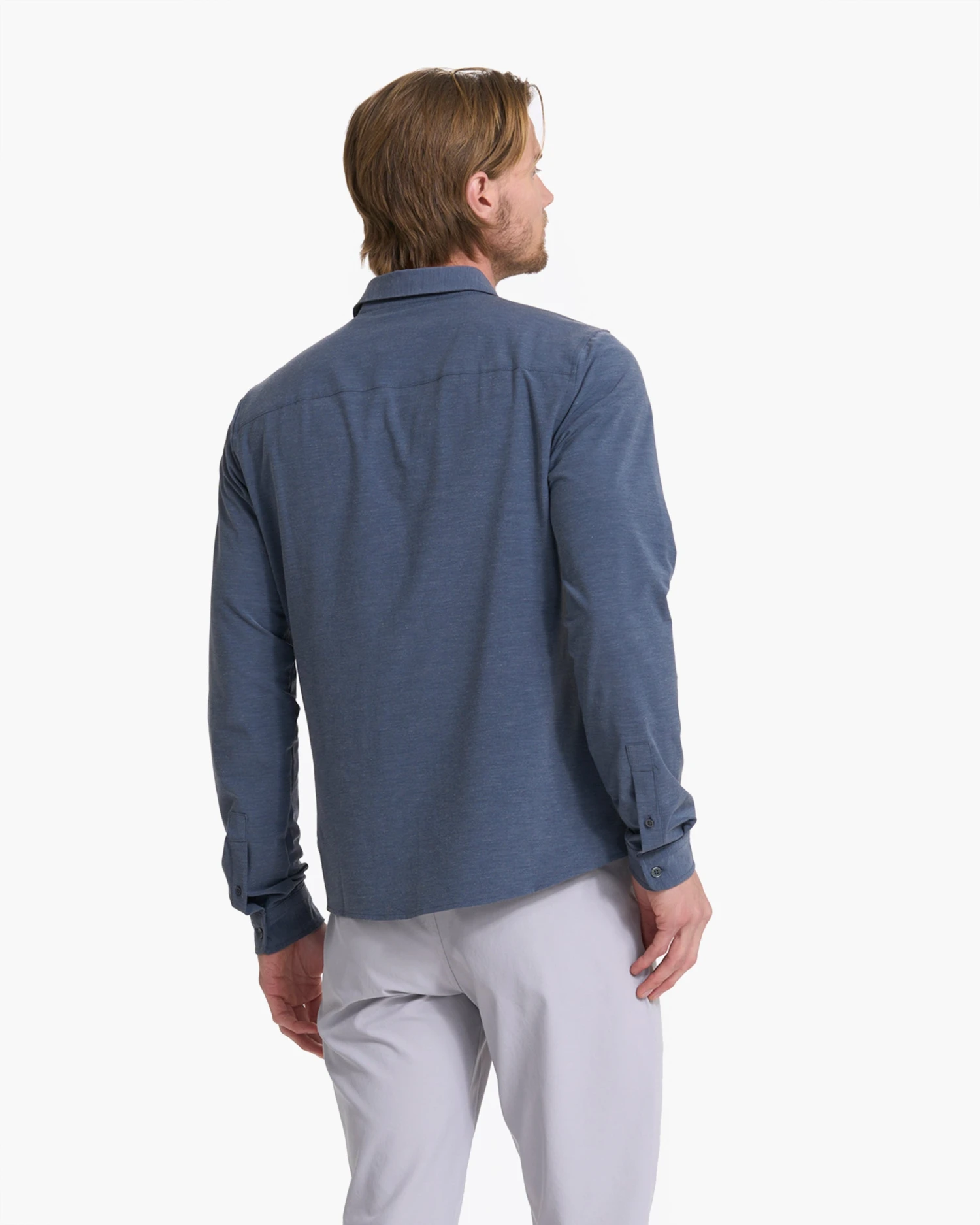 Long Sleeve Bridge Button Down | Azure 4 Long Sleeve Bridge Button Down | Azure - Image 4