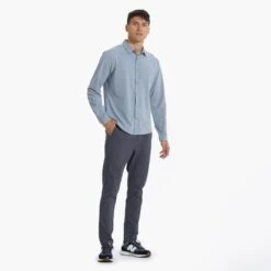 Long Sleeve Bridge Button Down | Light Cloud -Eminem Style V1002LCL 00113