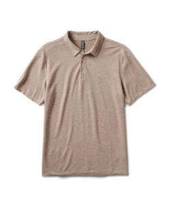 Knit Twill Polo | Camel Heather