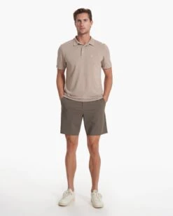 Knit Twill Polo | Camel Heather -Eminem Style V1004CMH SP23 M ECOMM TOPS TOP 2552 1X1 7ec22135 0125 423d 88ef 85a592f9da14