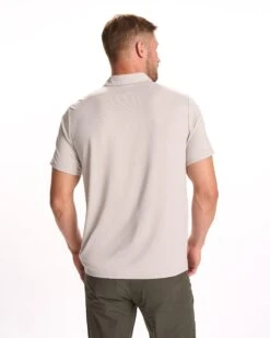 Knit Twill Polo | Beachsand Heather -Eminem Style V1004HBS FA23 M ECOMM TOPS BACK TOPS 23
