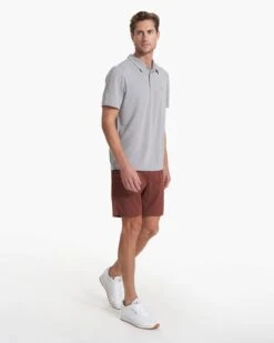 Knit Twill Polo | Steel Heather 10 Knit Twill Polo | Steel Heather -Eminem Style V1004STH SP23 M ECOMM TOPS DETAIL 0745 1X1 bba223e3 e429 435f 938b 0f740da1cf47