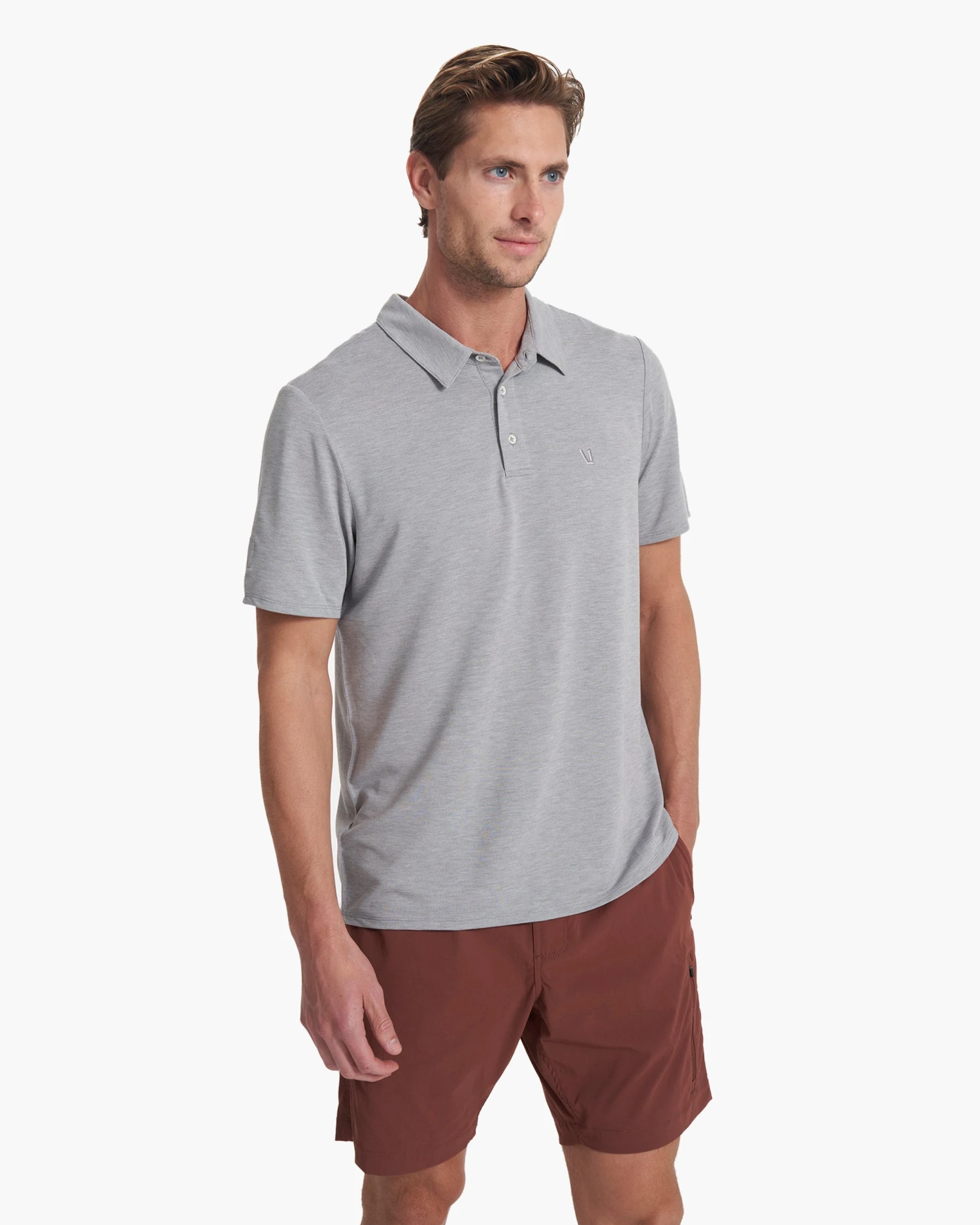 Knit Twill Polo | Steel Heather 3 Knit Twill Polo | Steel Heather - Image 3