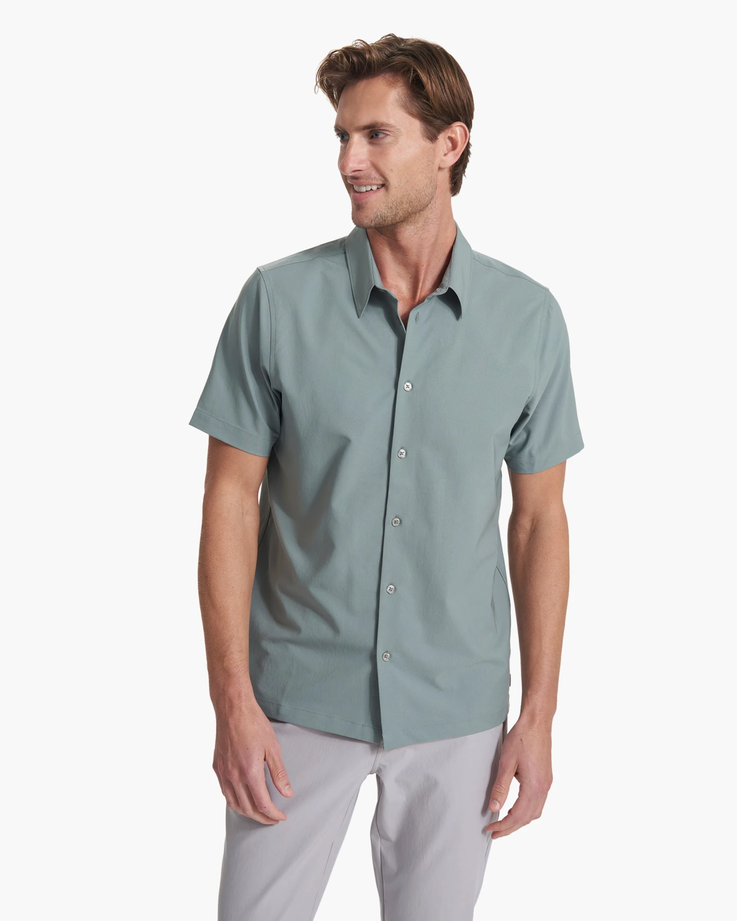 Short Sleeve Manhattan Button Down | Stormy 2 Short Sleeve Manhattan Button Down | Stormy - Image 2