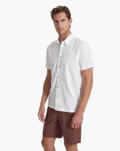 Short Sleeve Manhattan Button Down | White 8 Short Sleeve Manhattan Button Down | White -Eminem Style V1024WHT SP23 M ECOMM TOPS DETAIL 1460 1X1 4662fbfd e1b7 4d5e af17 dcdc118259d8