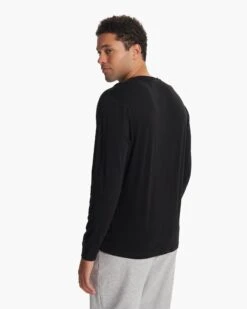 Long-Sleeve Ever Henley | Black -Eminem Style V108BLK 1