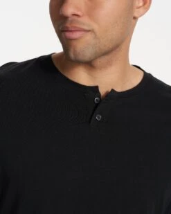 Long-Sleeve Ever Henley | Black -Eminem Style V108BLK 4