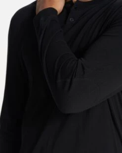 Long-Sleeve Ever Henley | Black -Eminem Style V108BLK FA23 M ECOMM TOPS DETAIL 6