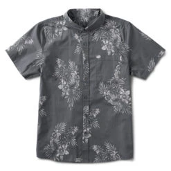 Crest Short Sleeve Button-Down | Grey Vintage Floral