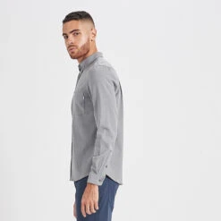 Bishop Long-Sleeve Button-Down | Light Grey -Eminem Style V153LTG 2 update