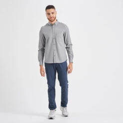 Bishop Long-Sleeve Button-Down | Light Grey -Eminem Style V153LTG 4 update