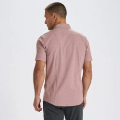 Bishop Short-Sleeve Button-Down | Saltwater Red -Eminem Style V154SWR 3