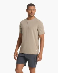 Short Sleeve Ever Henley | Gravel -Eminem Style V165GRV SP23 M ECOMM TOPS TOP 2773 1x1 692b55b8 0f45 4dd5 ac7d ec88193d9621