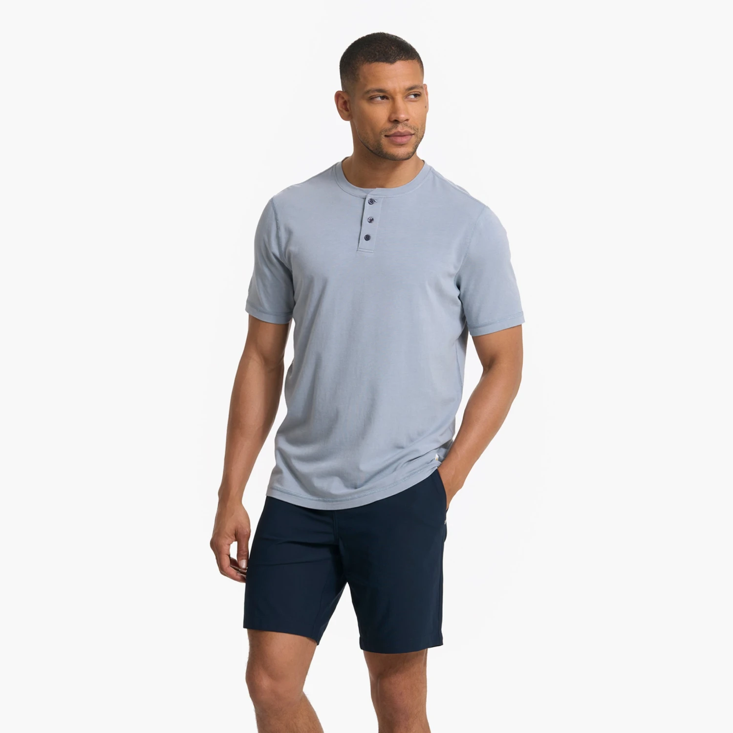 Short Sleeve Ever Henley | Light Cloud 2 Short Sleeve Ever Henley | Light Cloud - Image 2