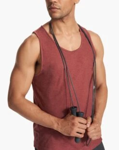 Strato Tech Tank | Earth Red Heather -Eminem Style V173HER FA23 M ECOMM TOPS DETAIL 7