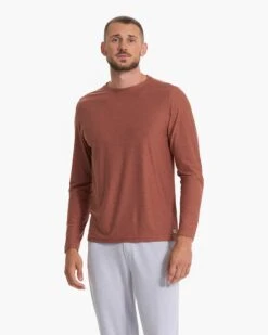 Long Sleeve Strato Tech Tee | Copper Heather -Eminem Style V178HCO SP23 M ECOMM TOPS TOP 3695 1X1 1b8235c1 d8e2 495b af50 fec6295abbb0