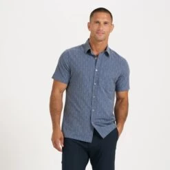 Short-Sleeve Bridge Button Down | Azure Arrows -Eminem Style V184AZA 1 2229cb4a 2152 4140 846f ecfb507f8365