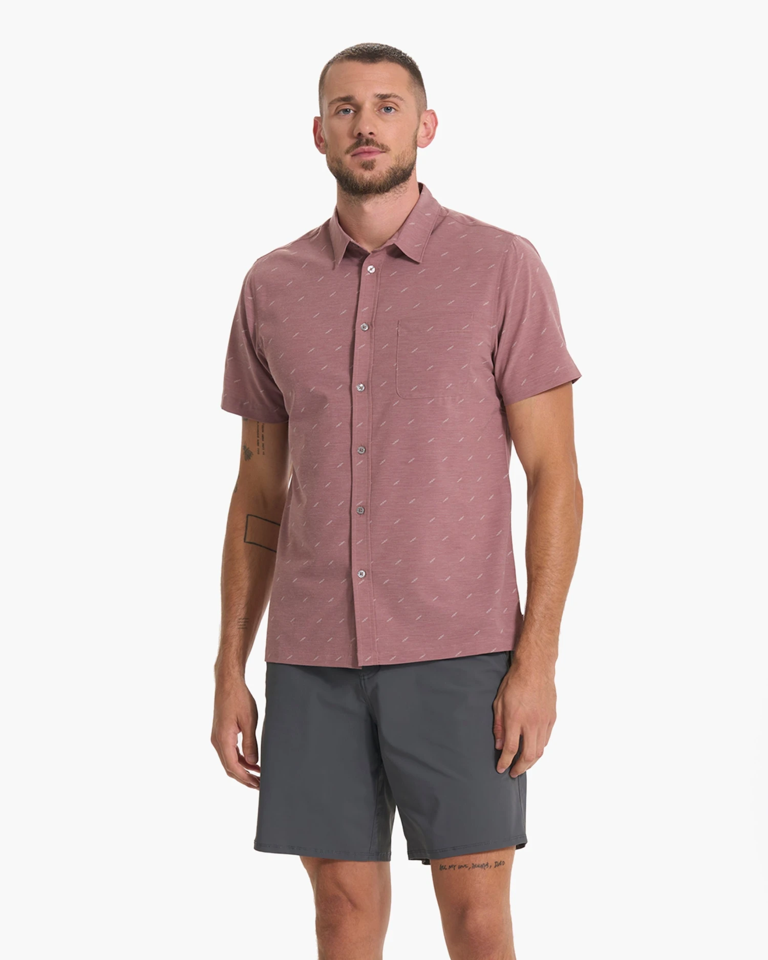 Short Sleeve Bridge Button Down | Light Terracotta Dagger 2 Short Sleeve Bridge Button Down | Light Terracotta Dagger - Image 2