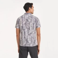 Short-Sleeve Bridge Button Down | Smoke Fronds -Eminem Style V184SMF 0237