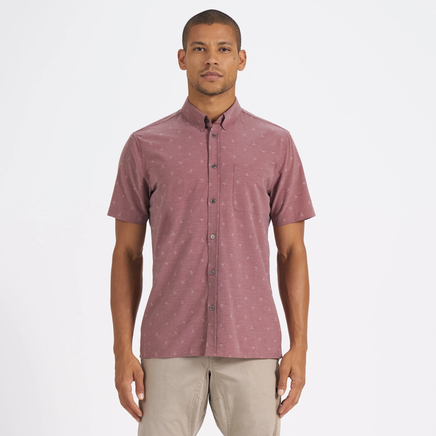 Short-Sleeve Bridge Button Down | Terracotta Bird 2 Short-Sleeve Bridge Button Down | Terracotta Bird - Image 2
