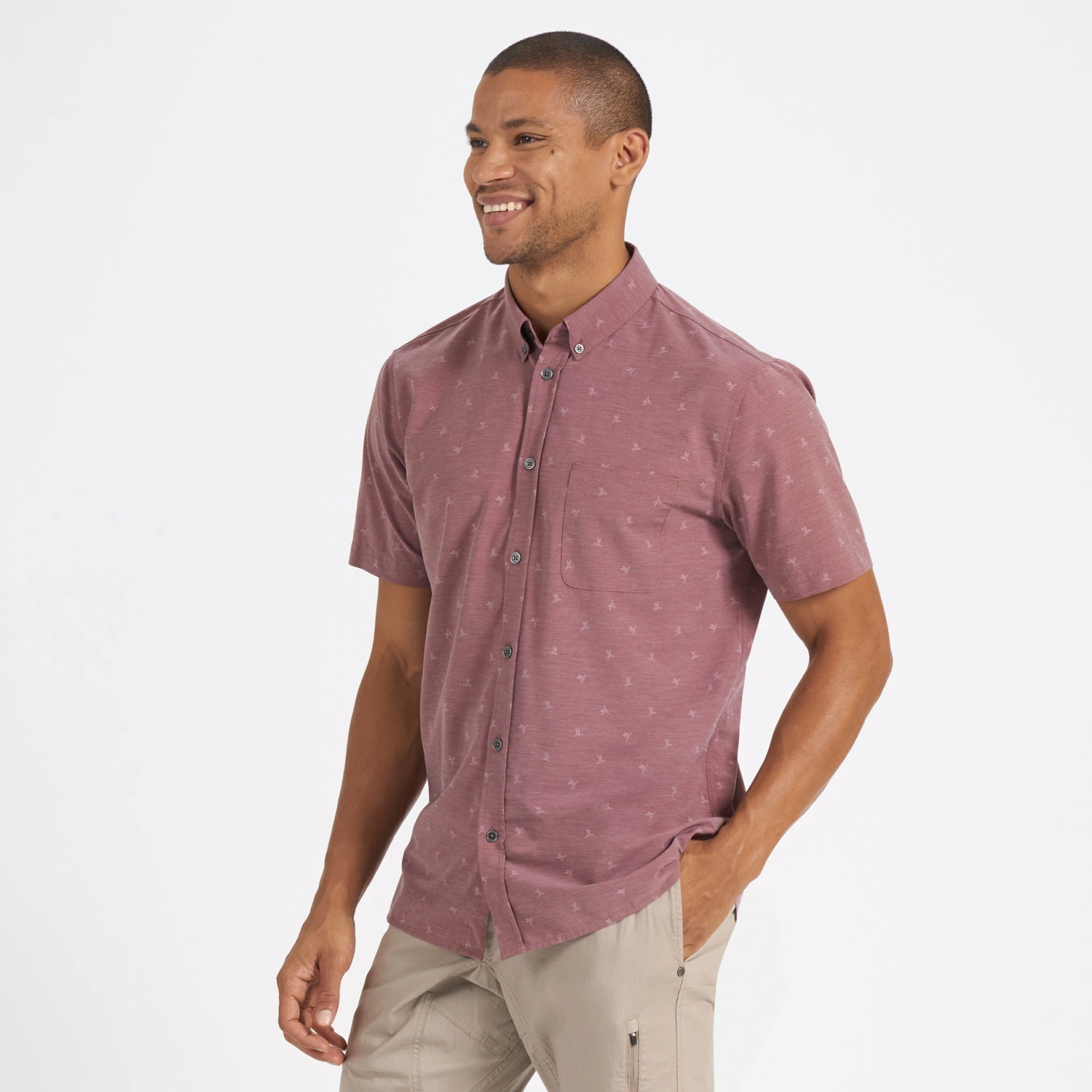 Short-Sleeve Bridge Button Down | Terracotta Bird 3 Short-Sleeve Bridge Button Down | Terracotta Bird - Image 3