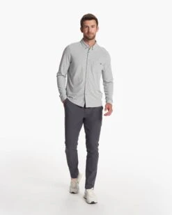 Long-Sleeve Ace Button-Down | Light Grey -Eminem Style V185LTG FA23 M ECOMM TOPS FULL 3