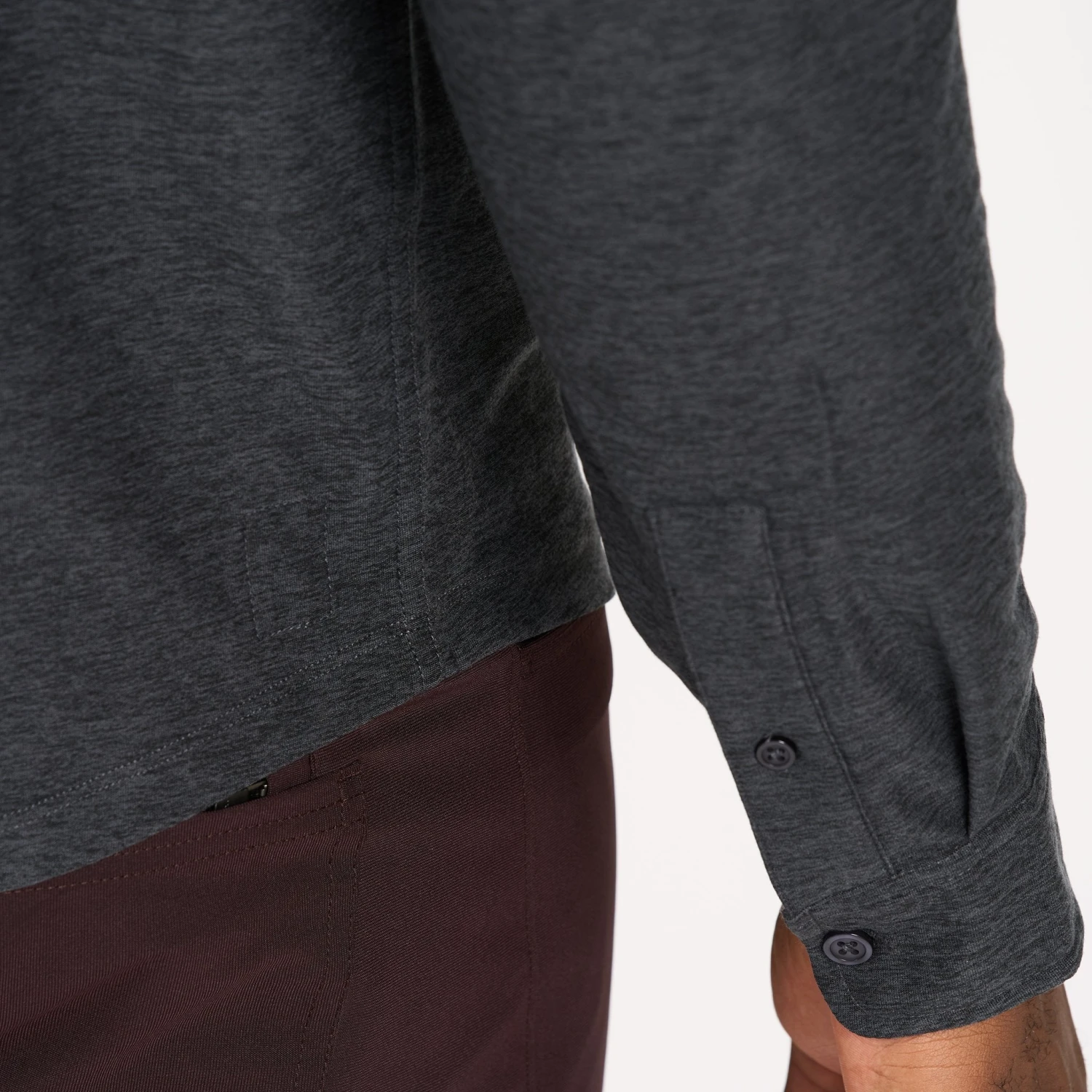 Long Sleeve Strato Button-Down | Charcoal Heather 5 Long Sleeve Strato Button-Down | Charcoal Heather - Image 5