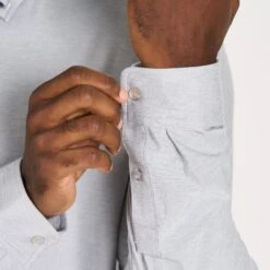 Long Sleeve Strato Button-Down | Platinum Heather -Eminem Style V192HPT 6 93266fa4 ff4f 41a6 b9c6 51111c222f19