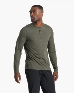 Long-Sleeve Ease Performance Henley | Oregano Heather 8 Long-Sleeve Ease Performance Henley | Oregano Heather -Eminem Style V194HOR 02995