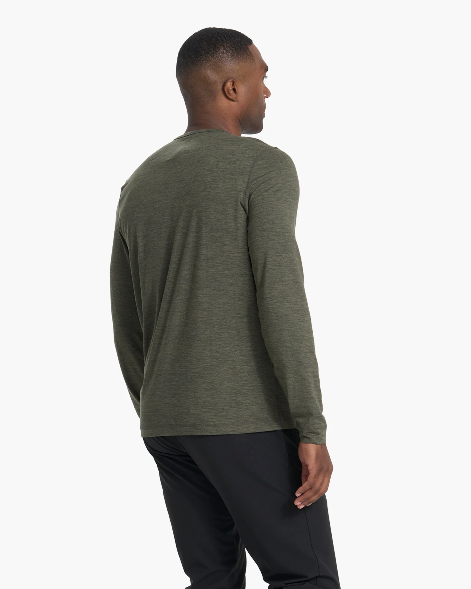 Long-Sleeve Ease Performance Henley | Oregano Heather 4 Long-Sleeve Ease Performance Henley | Oregano Heather - Image 4