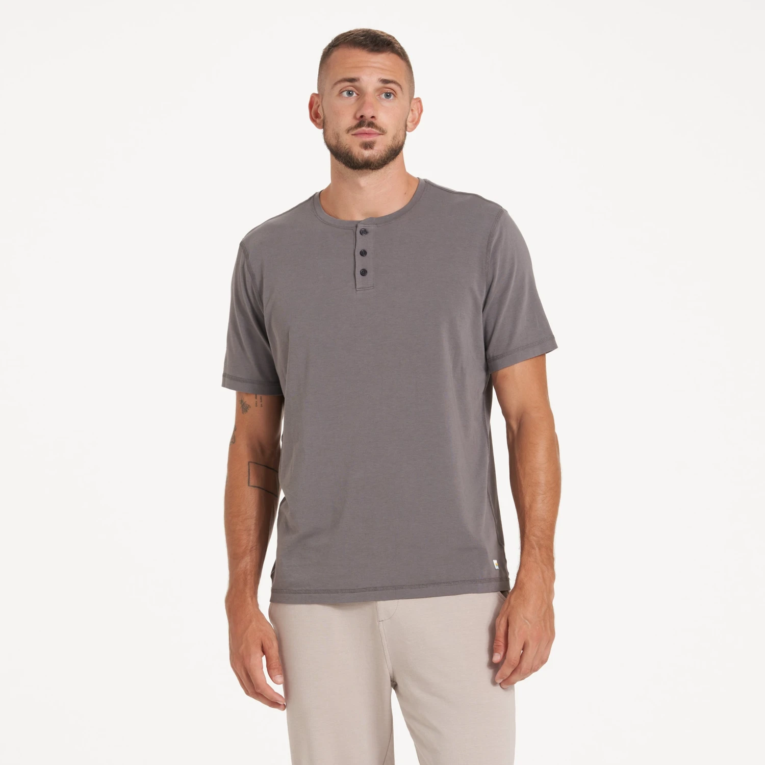 Short-Sleeve Ever Henley | Smoke 2 Short-Sleeve Ever Henley | Smoke - Image 2