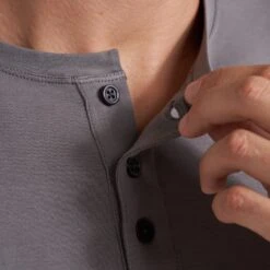 Short-Sleeve Ever Henley | Smoke 9 Short-Sleeve Ever Henley | Smoke -Eminem Style V199FOG 1696