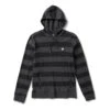Clark Hoodie | Black Heather Stripe