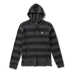 Clark Hoodie | Black Heather Stripe