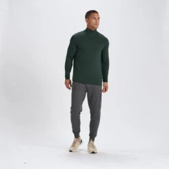 Ease Performance Half Zip | Blackened Green Heather 8 Ease Performance Half Zip | Blackened Green Heather -Eminem Style V221HBG 3