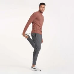 Ease Performance Half Zip | Dark Terracotta Heather -Eminem Style V221HDT 0222