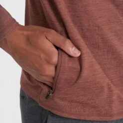 Ease Performance Half Zip | Dark Terracotta Heather -Eminem Style V221HDT 0282