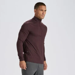 Ease Performance Half Zip | Oxblood Heather -Eminem Style V221HOX 2