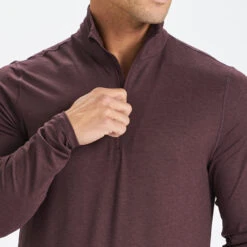Ease Performance Half Zip | Oxblood Heather -Eminem Style V221HOX 5