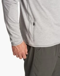 Ease Performance Half Zip | Light Heather Grey -Eminem Style V221LHG FA23 M ECOMM fleece DETAIL 6
