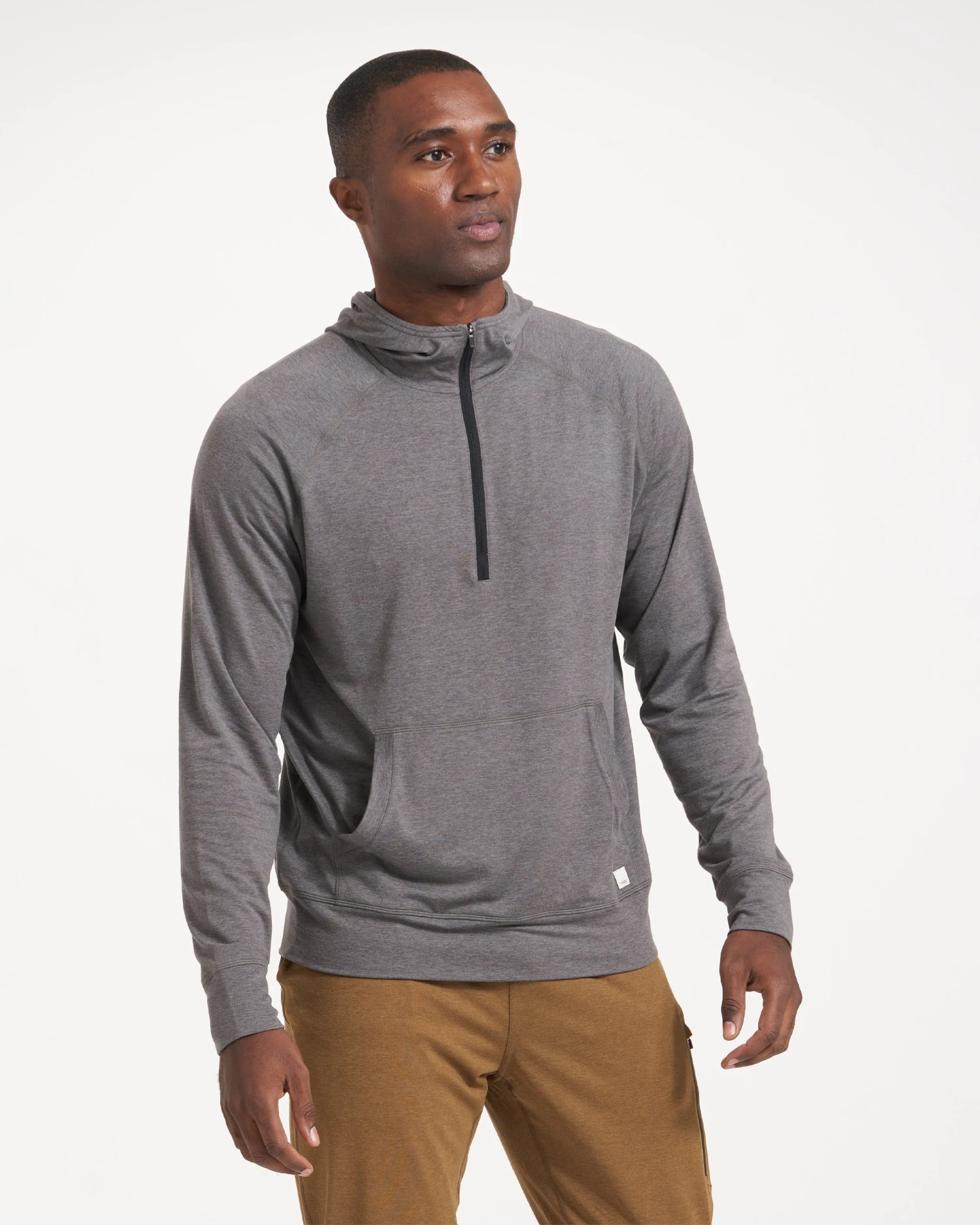 Ponto Performance Half Zip Hoodie | Smoke Heather 2 Ponto Performance Half Zip Hoodie | Smoke Heather - Image 2