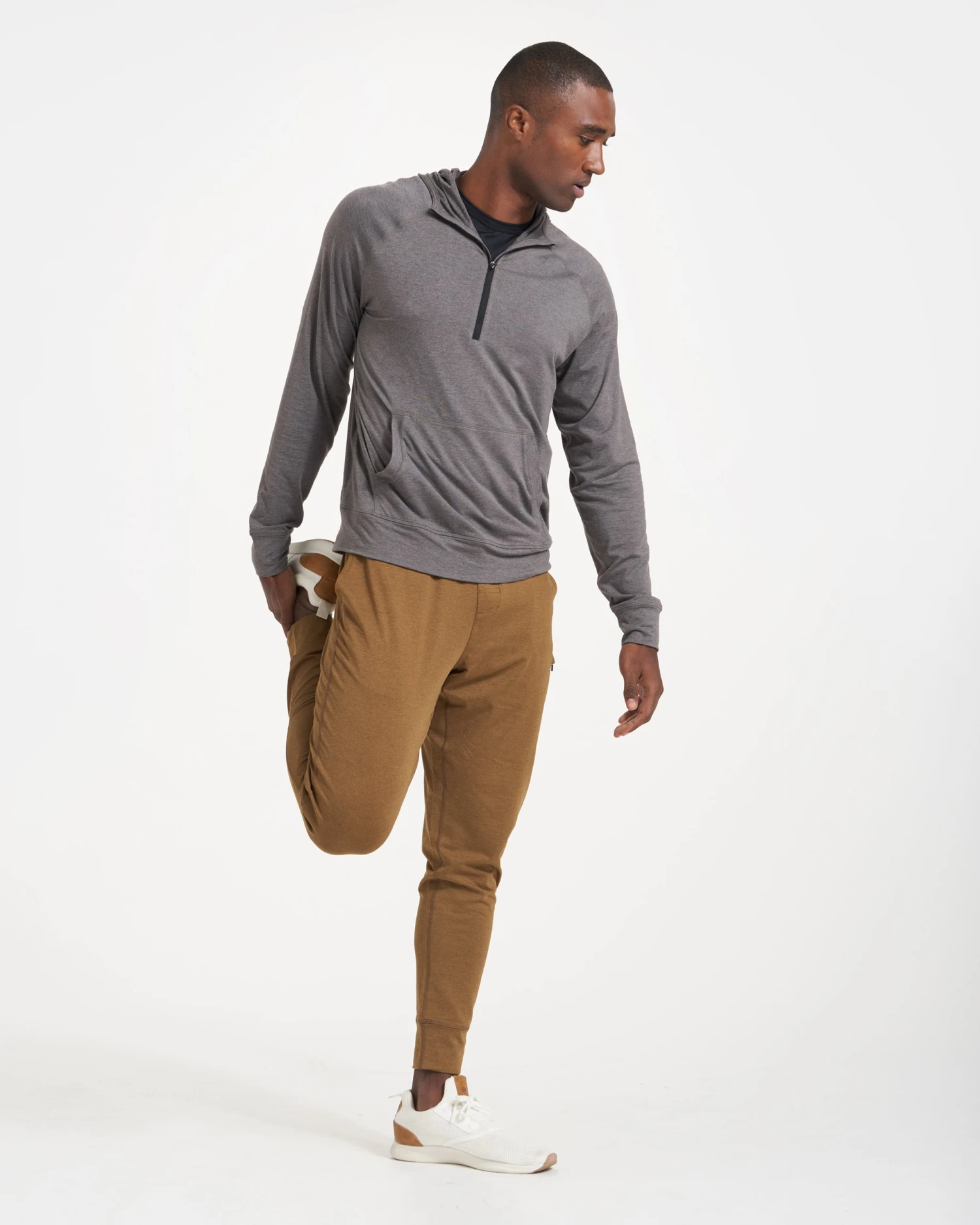 Ponto Performance Half Zip Hoodie | Smoke Heather 6 Ponto Performance Half Zip Hoodie | Smoke Heather - Image 6