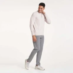 Long-Sleeve Ease Performance Henley | Oyster Heather -Eminem Style V431GLT 0769