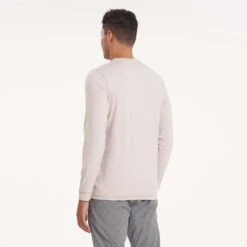 Long-Sleeve Ease Performance Henley | Oyster Heather -Eminem Style V431GLT 0819