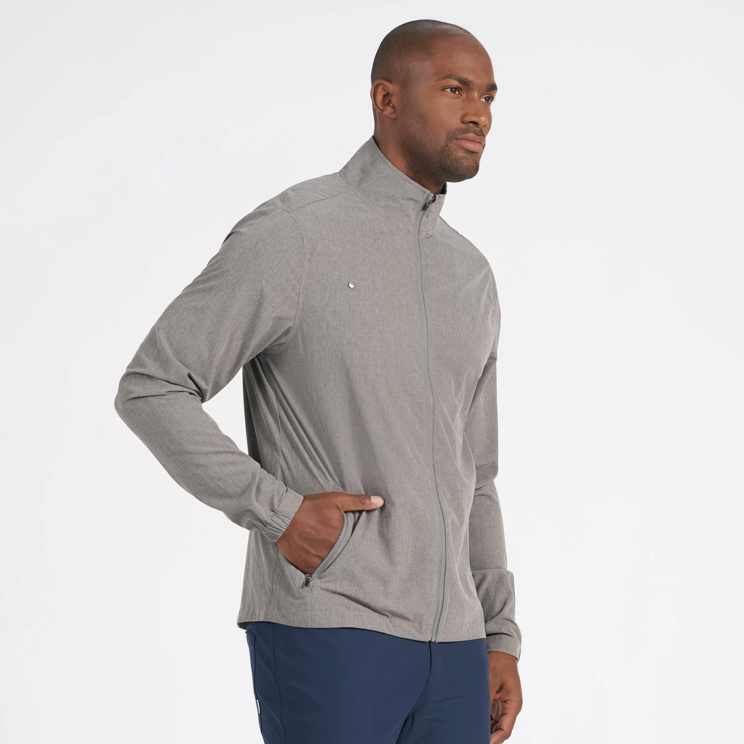 Venture Track Jacket | Grey Linen Texture 3 Venture Track Jacket | Grey Linen Texture - Image 3