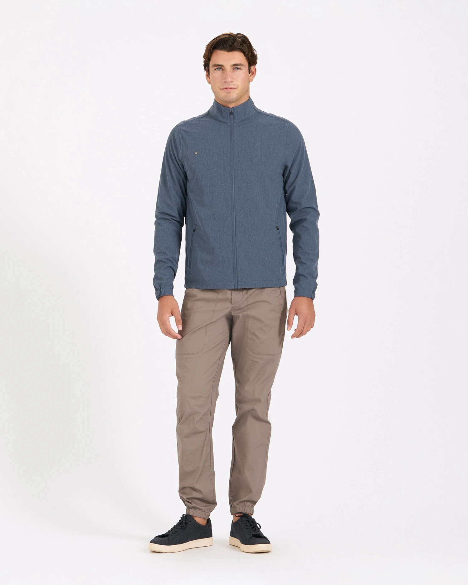 Venture Track Jacket | Navy Linen Texture 5 Venture Track Jacket | Navy Linen Texture - Image 5
